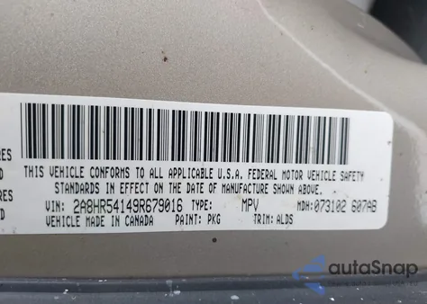 2009 Chrysler Town & Country Touring from USA, damaged, VIN 2A8HR54149R679016